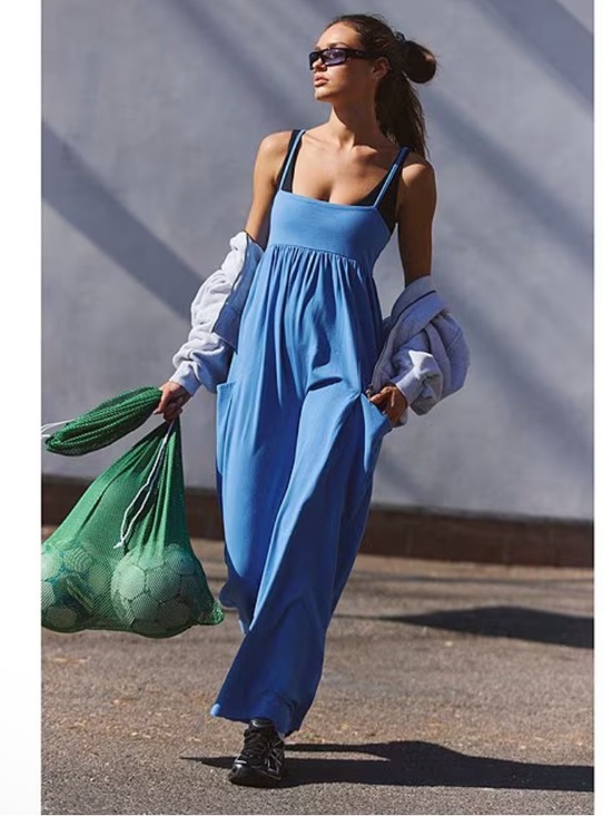 FP Movement by Free People Pants - FP Movement Hot Shot Strappy Square Neck
Sleeveless Wide Leg Jumpsuit